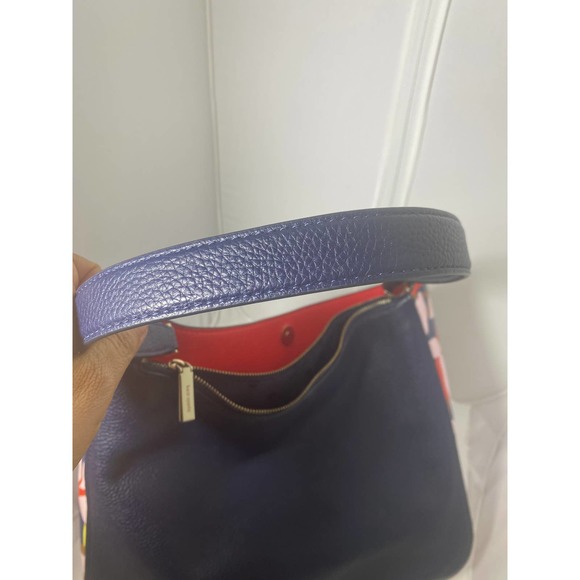 Kate Spade Kailee Handbag Tropical Toss Nightcap Blue Purse Shoulder Strap Bag - Picture 10 of 16
